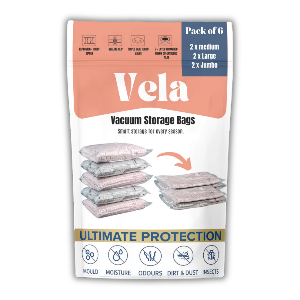 vacuum pack bags vela pack of 6: 2 x medium, 2 x large, 2 x jumbo