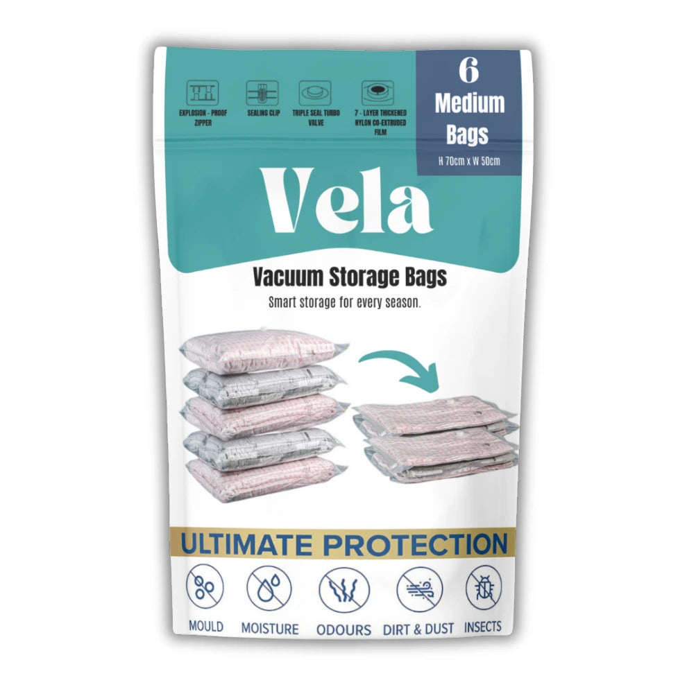 Medium Vacuum Storage Bags - Vela - Pack of 6