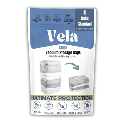 Cube Vacuum Storage Bags Standard pack of 4 - vacuumstoragebags.co.uk