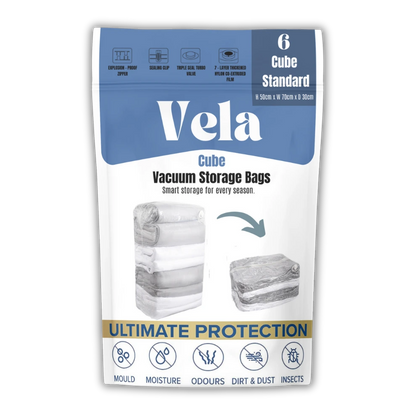 Cube Vacuum Storage Bags Standard pack of 6 - vacuumstoragebags.co.uk