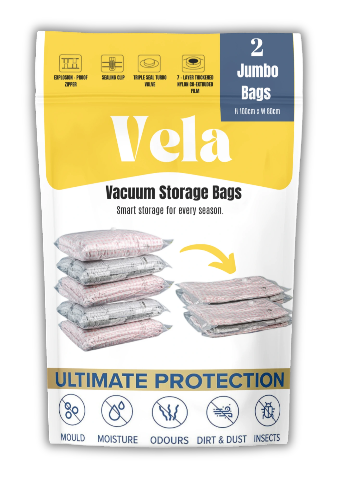 Vacuum Storage Bags Type Flat - Pack of 2 Size Jumbo 