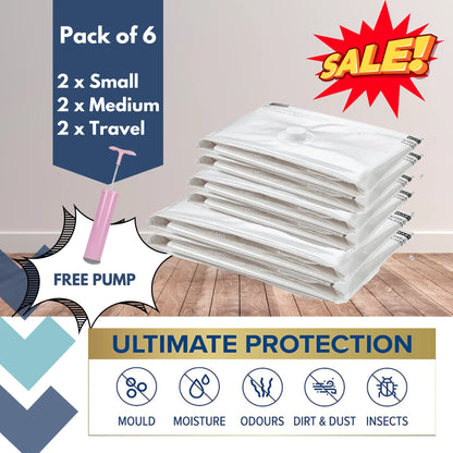 vacuum pack bags for travel pack of 6